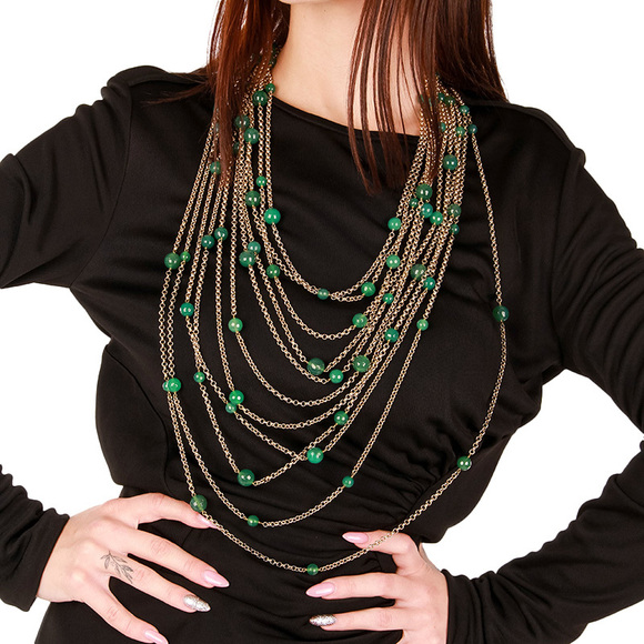 ROSANTICA MILANO GOLD, GREEN EVENING NECKLACE | WOMENS - Picture 2 of 3